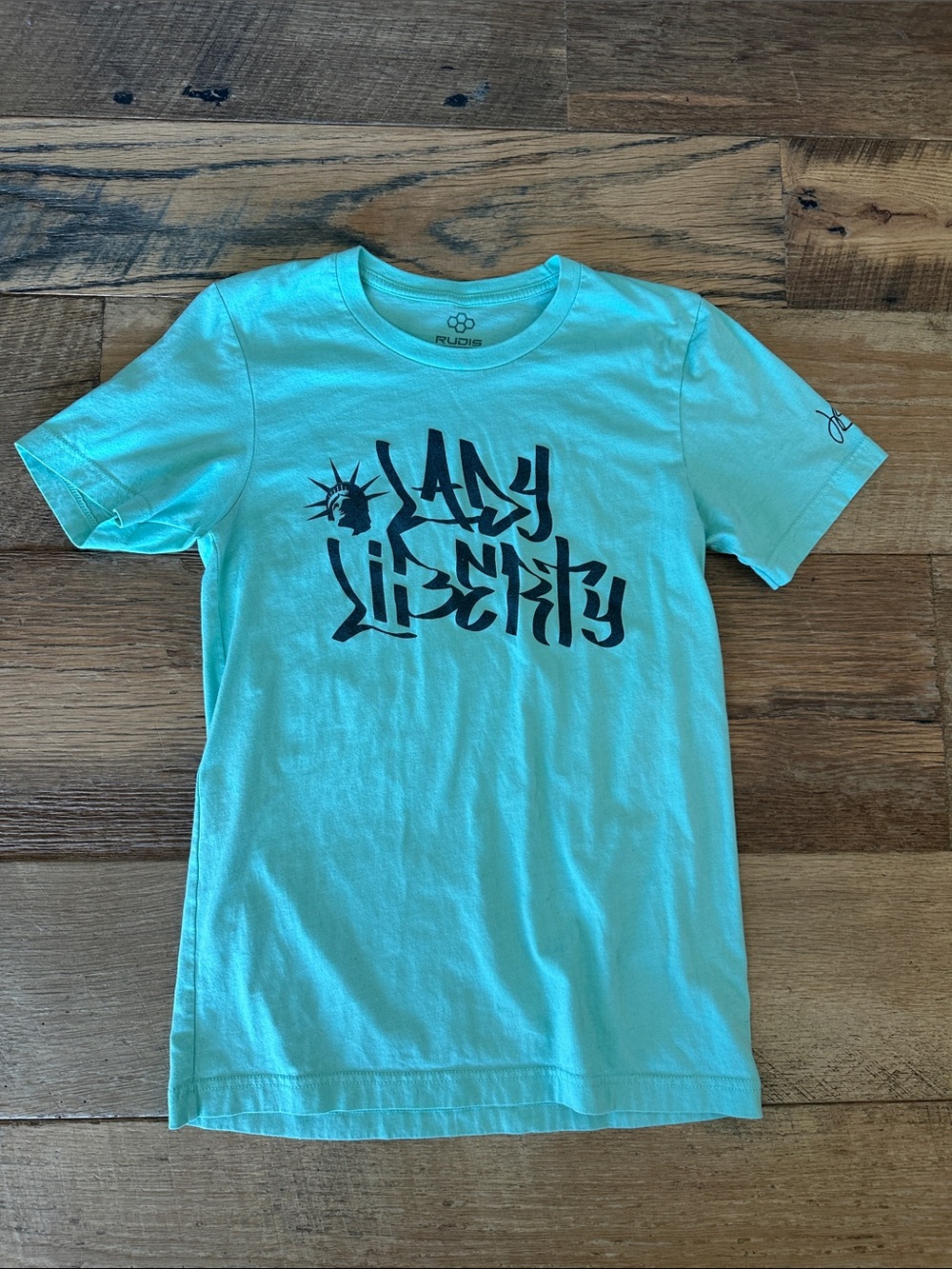 Rudis Wrestling "Lady Liberty" Graphic Tee - Aqua